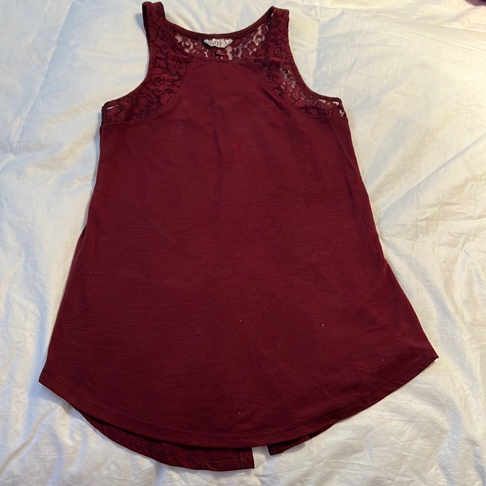 SO burgundy red sleeveless shirt. Size S.
